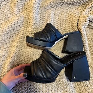 Sam Edelman chunky black heels. size 8. worn maybe one time, perfect condition